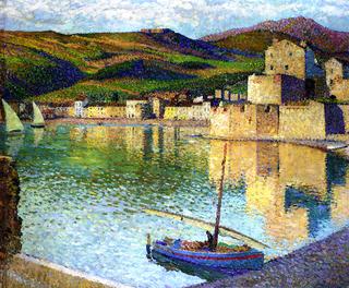 Blue Boat in Port Collioure