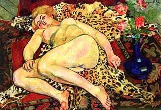 Catherine Reclining Nude on a Leopard Skin