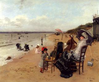 Mother and Daughter on the Beach