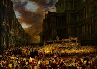 1837年11月，维多利亚女王首次国事访问伦敦，途经圣保罗