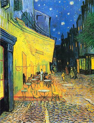 Terrace of the Café on the Place du Forum in Arles in the Evening
