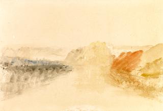 River Scene, a Fort above
