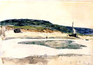 船搁浅在河岸上