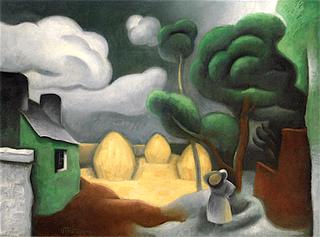 Landscape with Three Haystacks