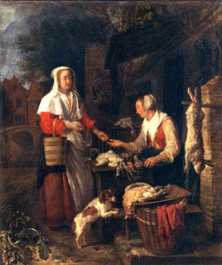 A Woman Selling Poultry and Fish