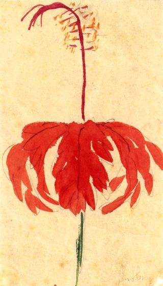 Red Leaves with Blossoms