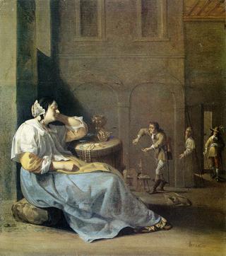 Interior with a Woman Sleeping