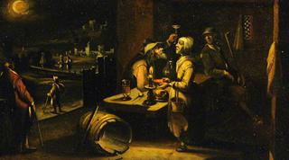 A Man and Woman at Table
