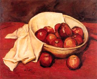Apples with Salmon Cloth