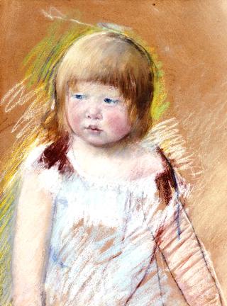 Child with Bangs in a Blue Dress
