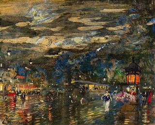 Parisian Boulevard by Night