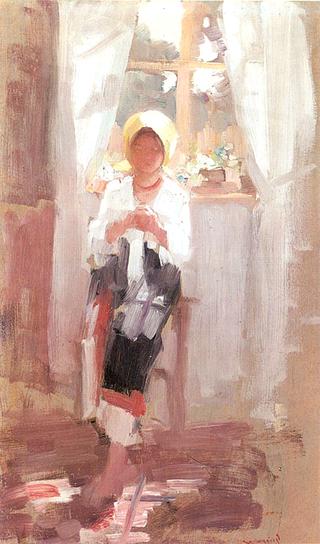Peasant Sewing by the Window