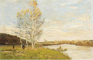 Women walking by the River