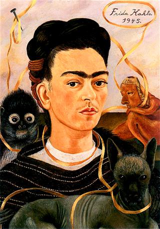Self-Portrait with Monkey and Dog
