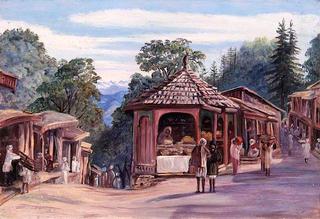 The Bazaars, Simla, India