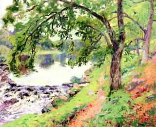 View of Genetin on the Banks of the River