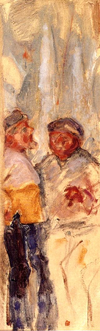 Fishermen: One of a Pair of Paintings