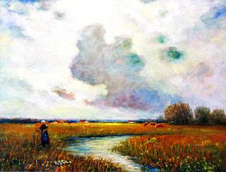 Milkmaid by a Stream