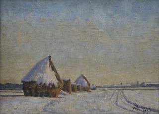 Haystacks in Winter