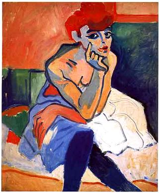 Woman in blue