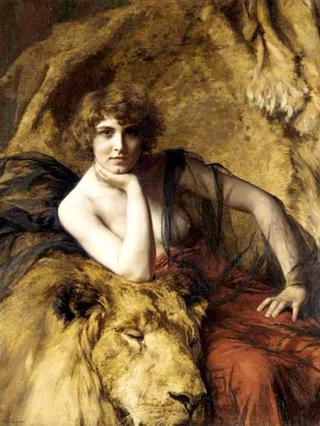 Woman with a lion