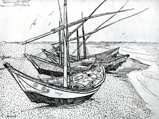 Fishing Boats on the Beach at Saintes-Maries