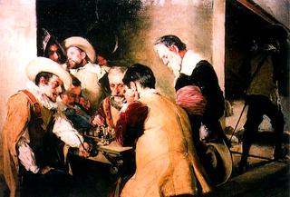 Mosqueteros jugando al ajedrez
