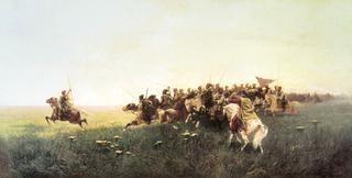 The Attack of Cossacks in the Steppe