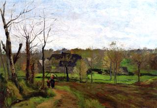 Woman and Child on a Path, Winter