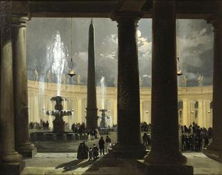 St. Peter's Square in Rome at Moonlight