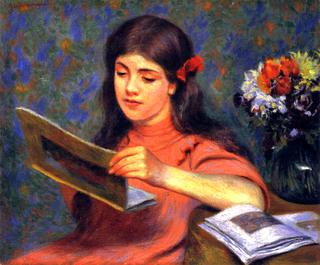 Girl Looking at a Book
