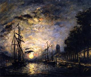 Moonlight over a Canal, Dordrecht