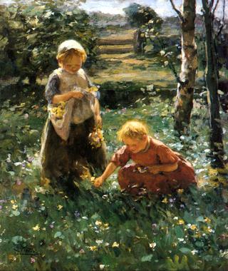 Children Picking Flowers