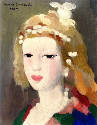 Girl's Head with Pearls