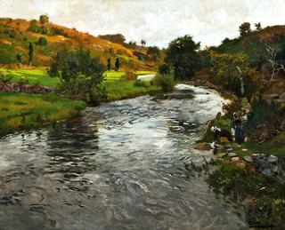 Washerwomen on the river Elle, Quimperlé