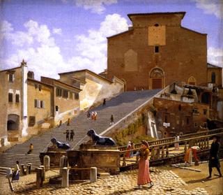 The Marble Steps Leading Up to Santa Maria in Aracoeli in Rome