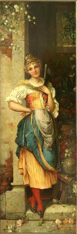 Woman standing on the stoop
