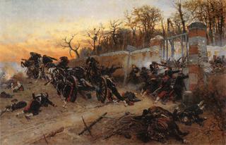Defence of Longboyau's gate, château of Buzenval, on Oktober 21st 1870