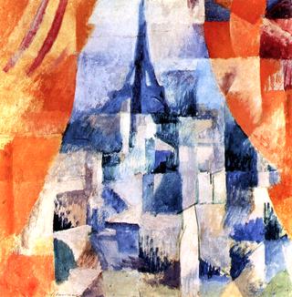 Window with Orange Curtains