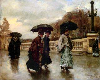 Elegantes Sous La Pluie