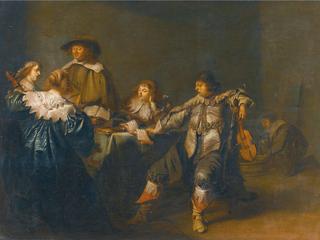 An Elegant Company Making Music in an Interior