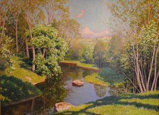 Brook in summer greenery