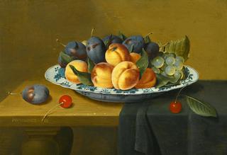 Still life with Peaches, Plums and Grapes