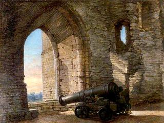 Newark Castle, Nottinghamshire, with Sebastopol Cannon
