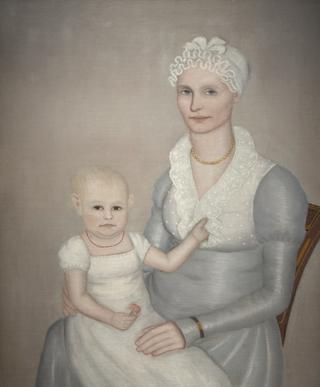 Mrs. Wilbur (Sarah 'Sally' Stearns) Sherman (1789-1845) and daughter Sarah