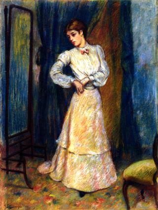 Woman Adjusting Her Skirt