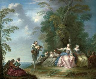 Figures at Rest on a Wooded Summit
