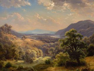Extensive Landscape with Valley and Mountains