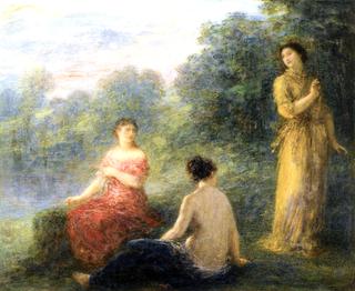 Three Nymphs by a Spring