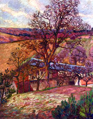 Farm and Trees at Saint-Chéron